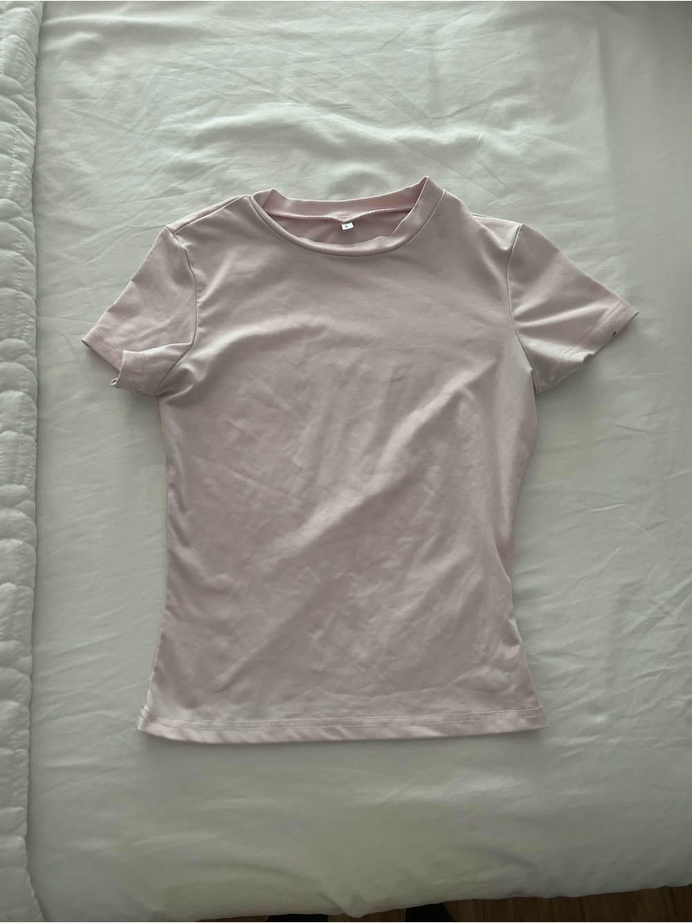 Classic Crewneck Short Sleeve Top - Light Pink
